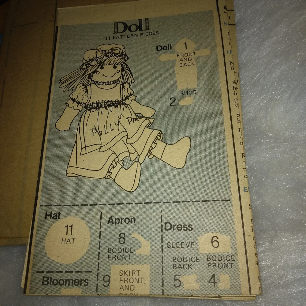 BUTTERICK 4519 Huggable Polly Pal cloth doll and pillow,